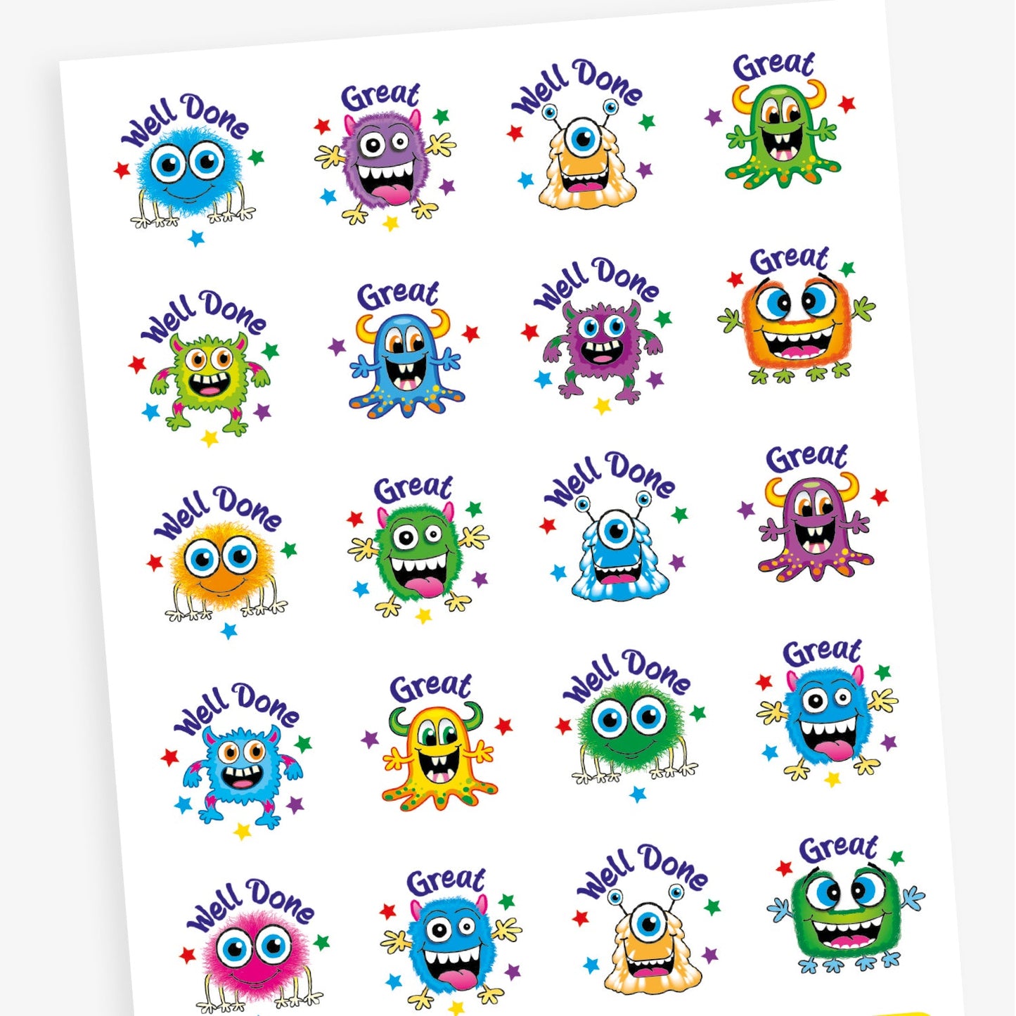 Berry Scented Monster Stickers - 25mm