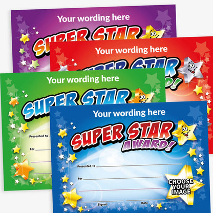 20 Design Your Own Star Award Certificates - A5