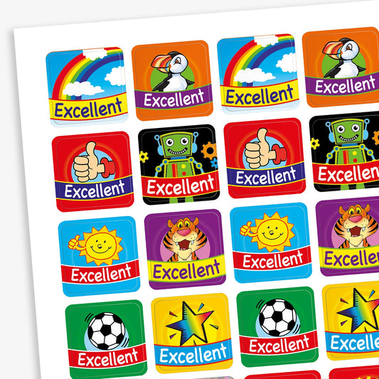 560 Square Excellent Stickers - 16mm