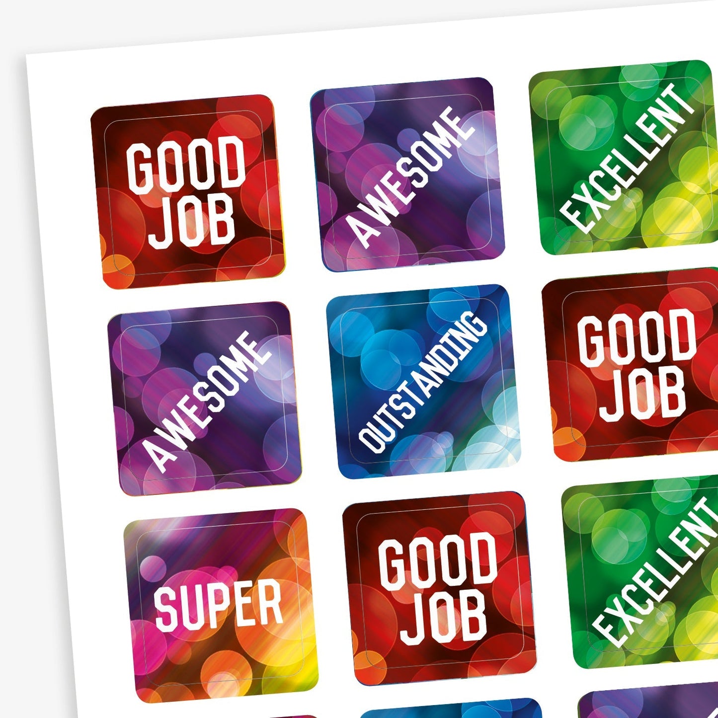 35 Positive Words Reward Stickers - 20mm