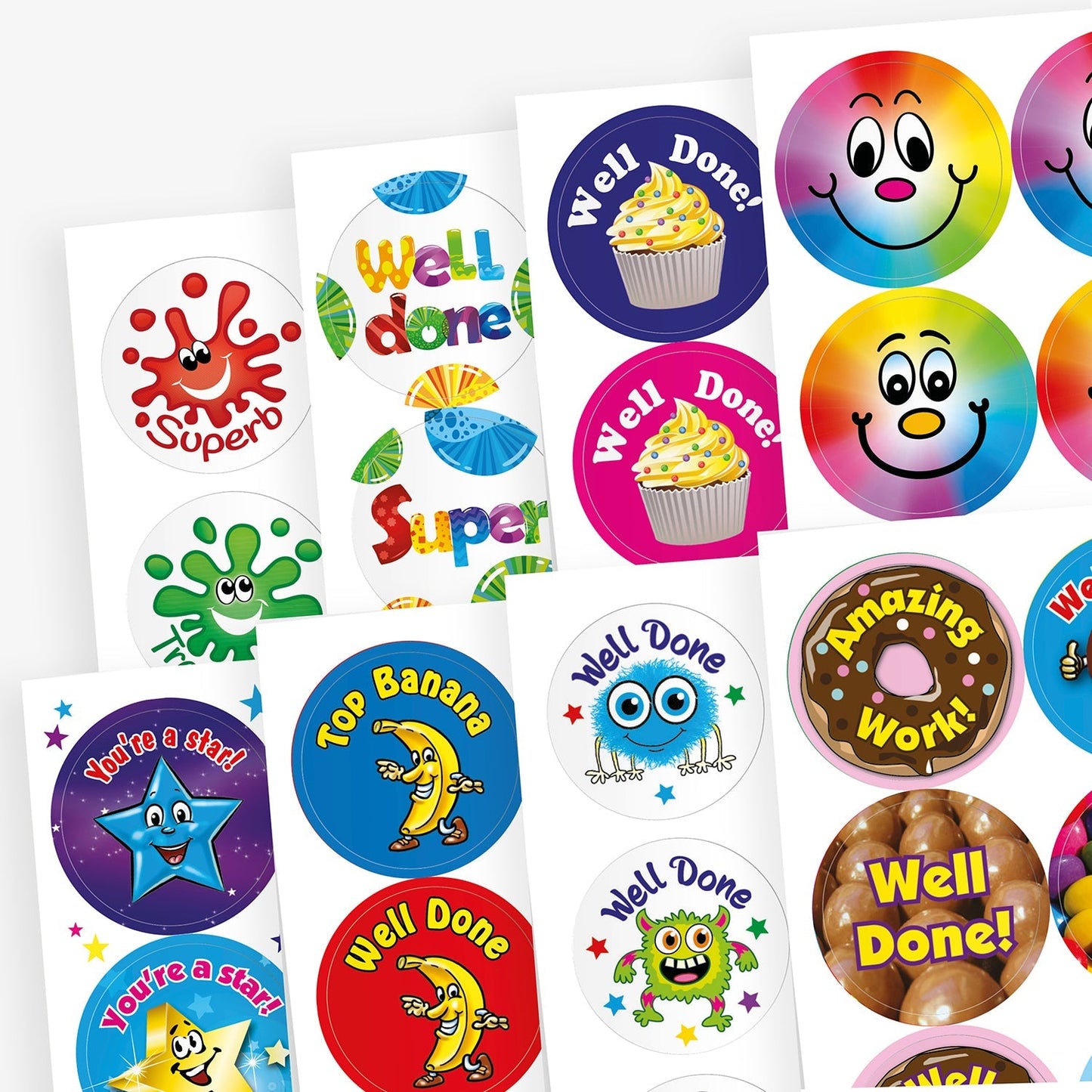 160 Assorted Scented Stickers - 32mm