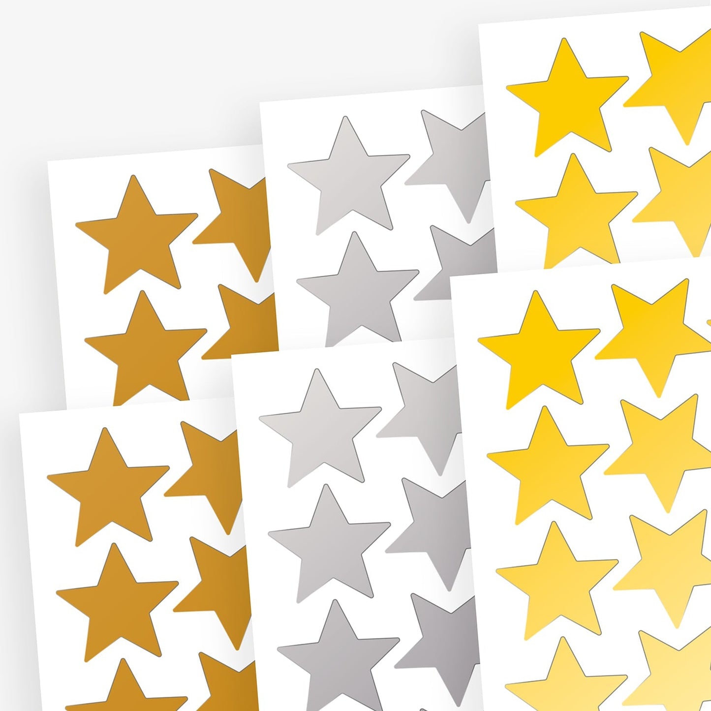 4200 Metallic Gold, Silver and Bronze Star Stickers - 18mm