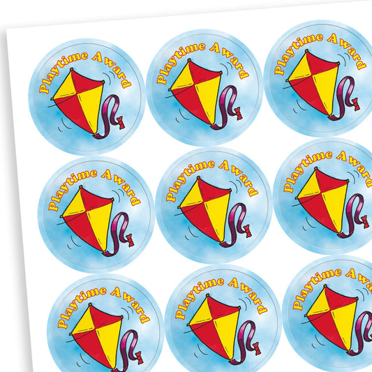 30 Playtime Award Kite Stickers - 25mm