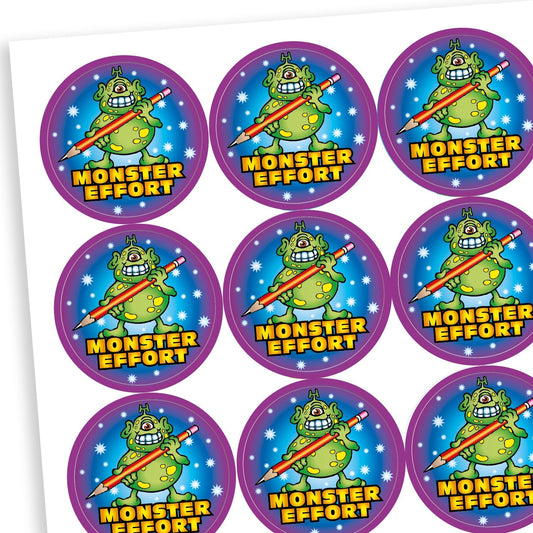 30 Monster Effort Stickers - 25mm