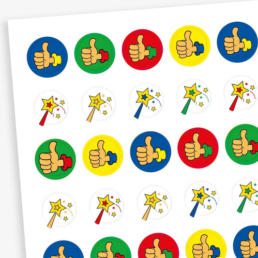 196 Wands and Thumbs Up Stickers - 10mm