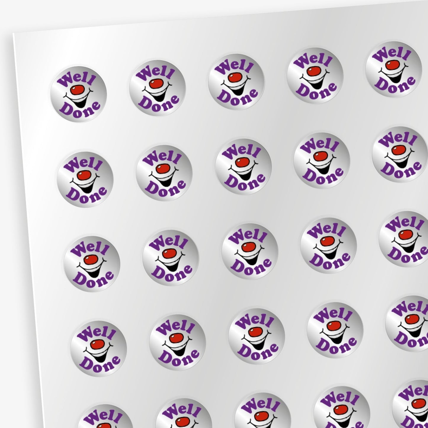 196 Metallic Well Done Smiley Stickers - 10mm