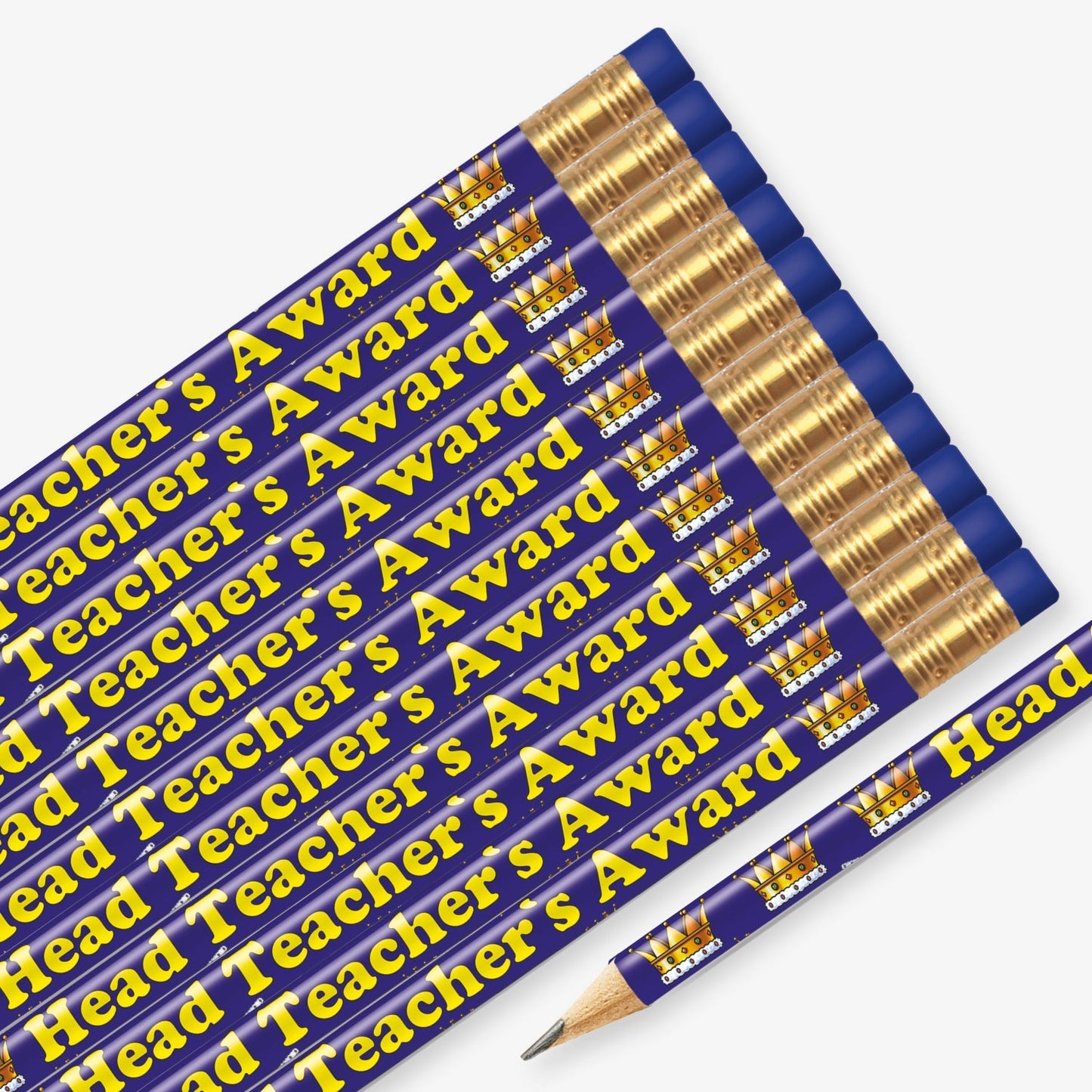 12 Head Teacher's Award Crown Pencils
