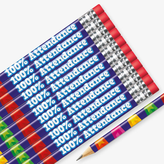 12 Attendance 100% Pencils