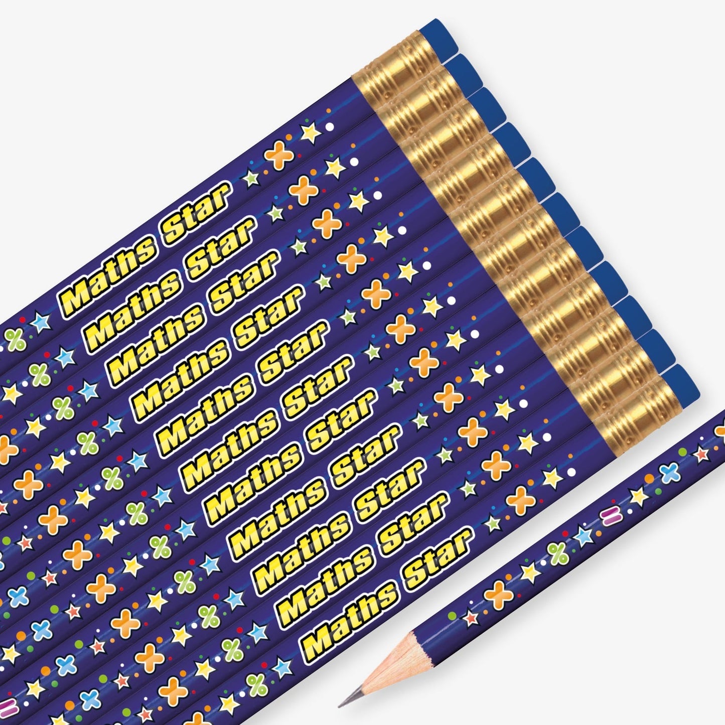 12 Maths Star Symbol Pencils
