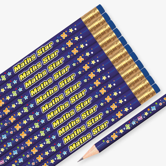 12 Maths Star Symbol Pencils