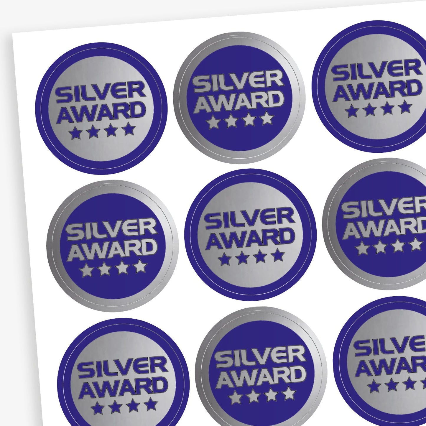 Metallic Silver Award Stickers