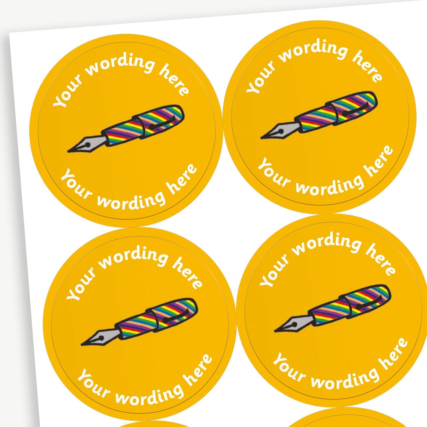 35 Personalised Pen Stickers - 37mm