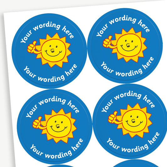 35 Personalised Sun Stickers - 37mm