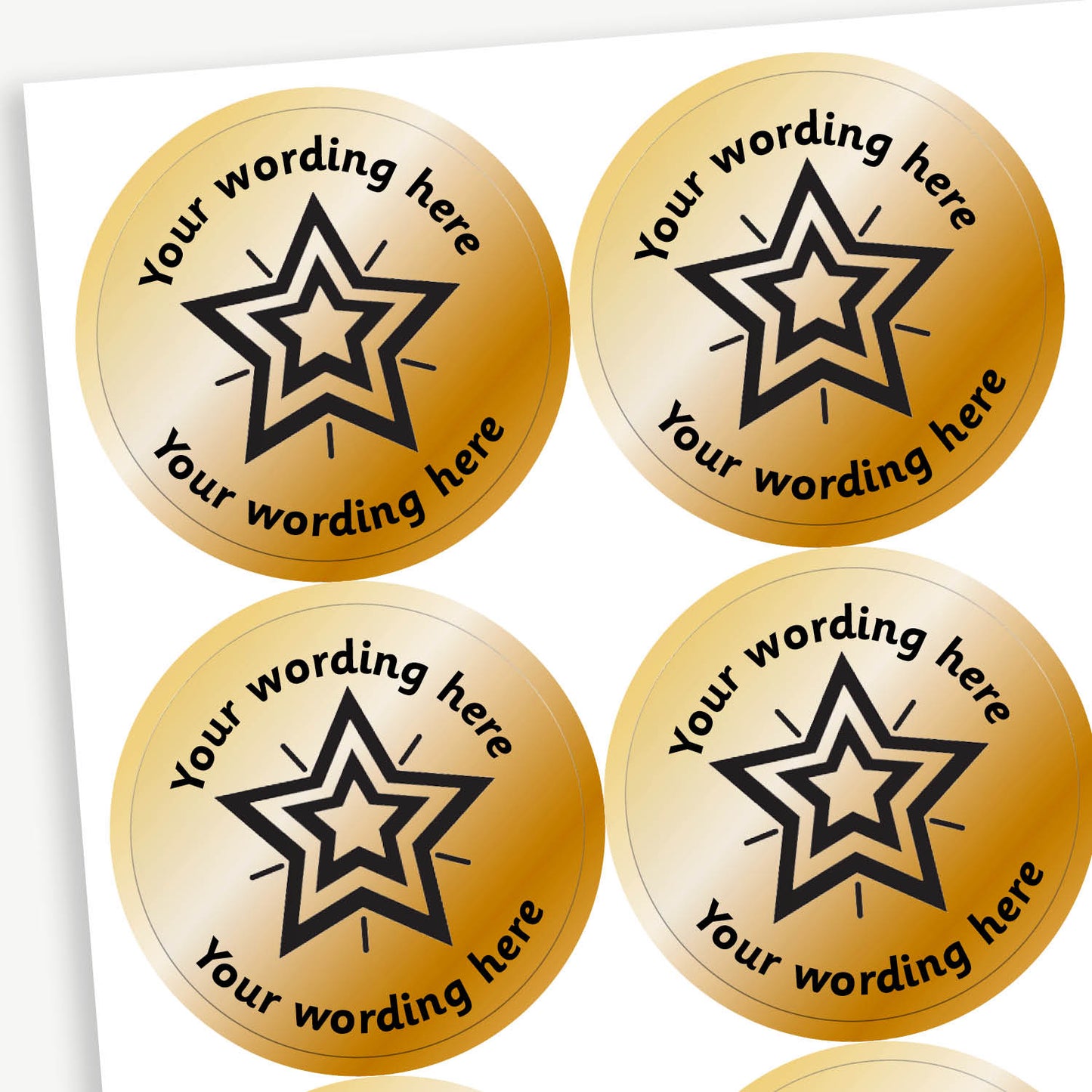 Personalised Metallic Bronze Star Stickers - 37mm