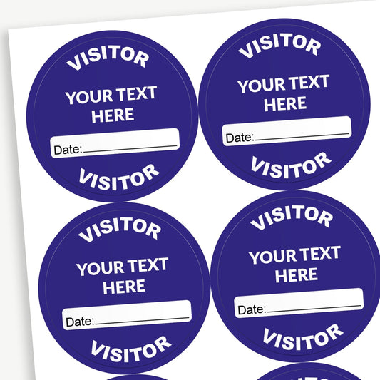 35 Personalised School Visitor Stickers - 37mm