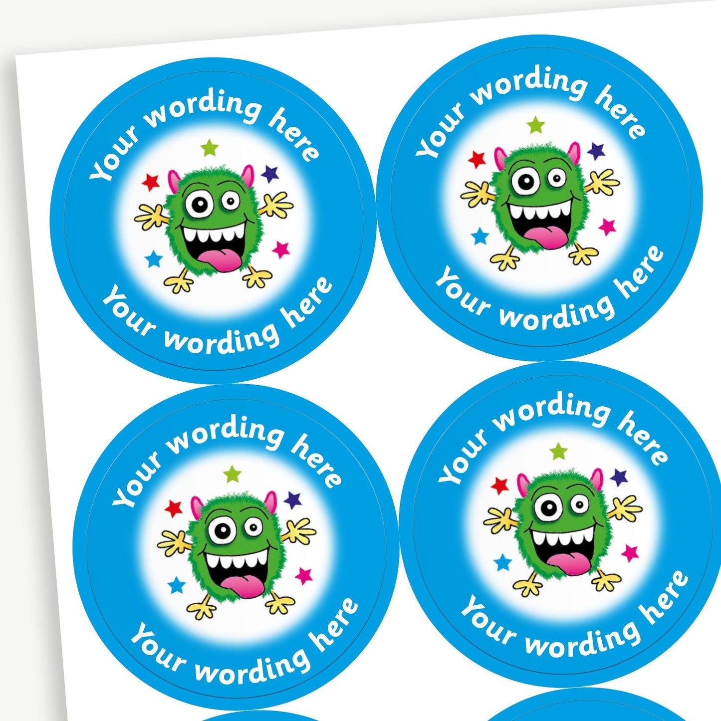 35 Personalised Monster Stickers - 37mm
