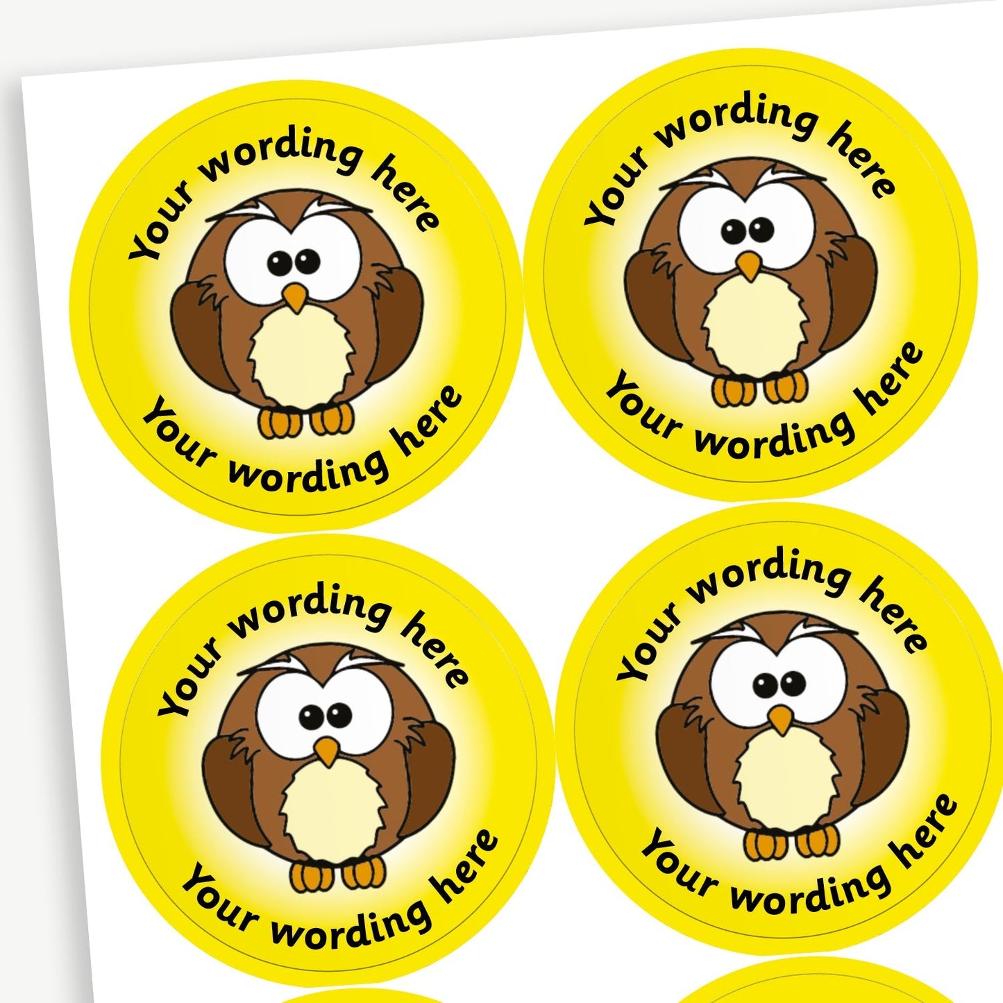 35 Personalised Owl Stickers - 37mm