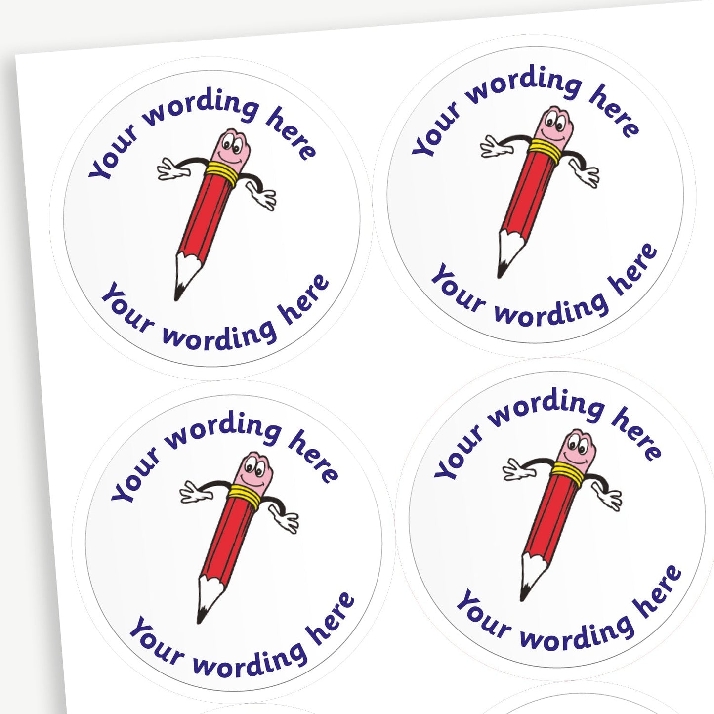 35 Personalised Pencil Stickers - 37mm