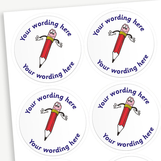 35 Personalised Pencil Stickers - 37mm