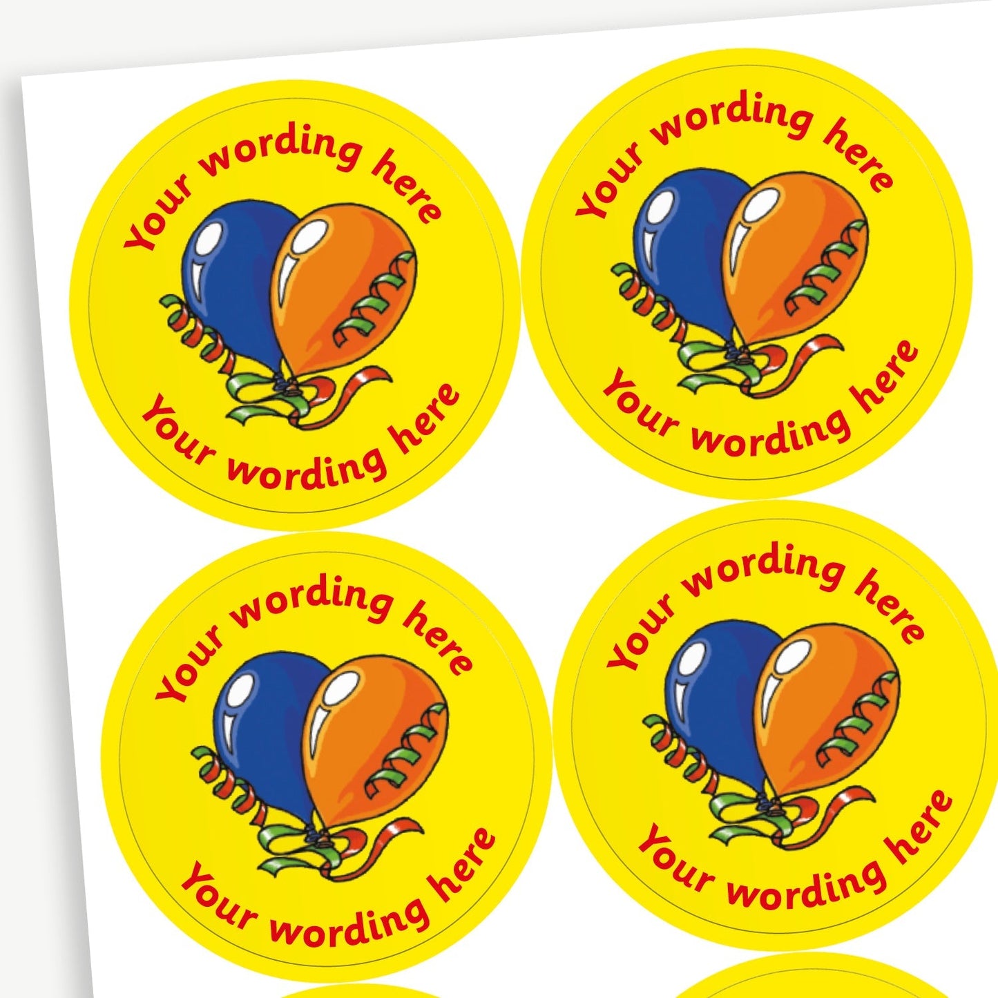 35 Personalised Birthday Balloons Stickers - 37mm