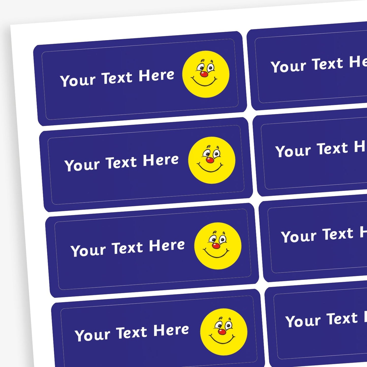 56 Personalised Smile Stickers - 46 x 16mm