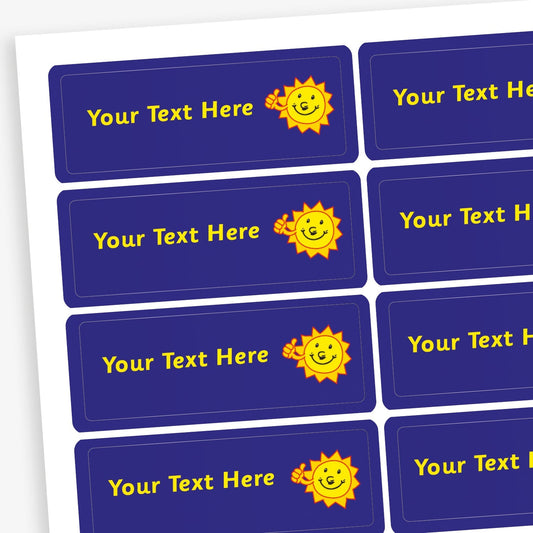 56 Personalised Sun Stickers - 46 x 16mm