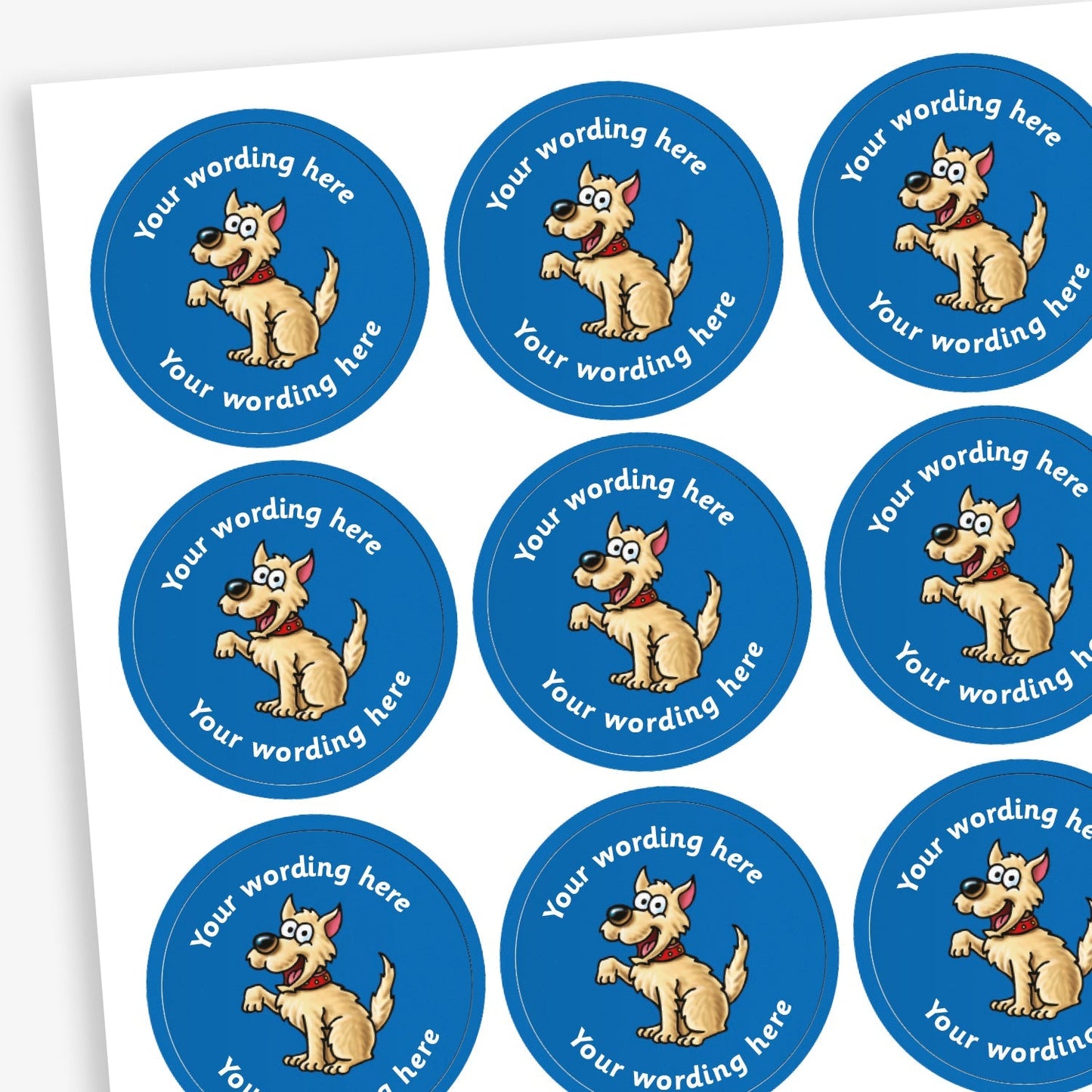 70 Personalised Dog Stickers - 25mm