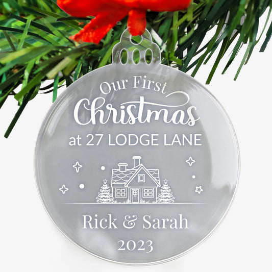 Personalised First Christmas in your New Home Bauble - 75mm
