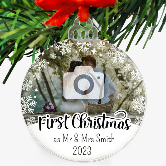 Upload Your Own Photo First Christmas Bauble - 75mm
