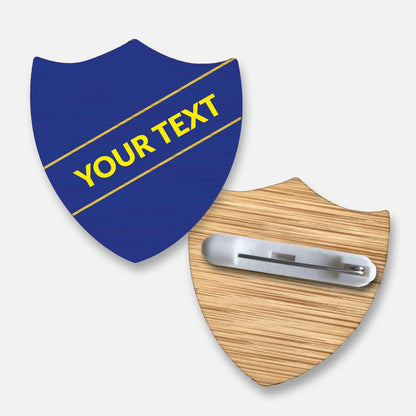 Personalised Bamboo Shield Badge - Single Line
