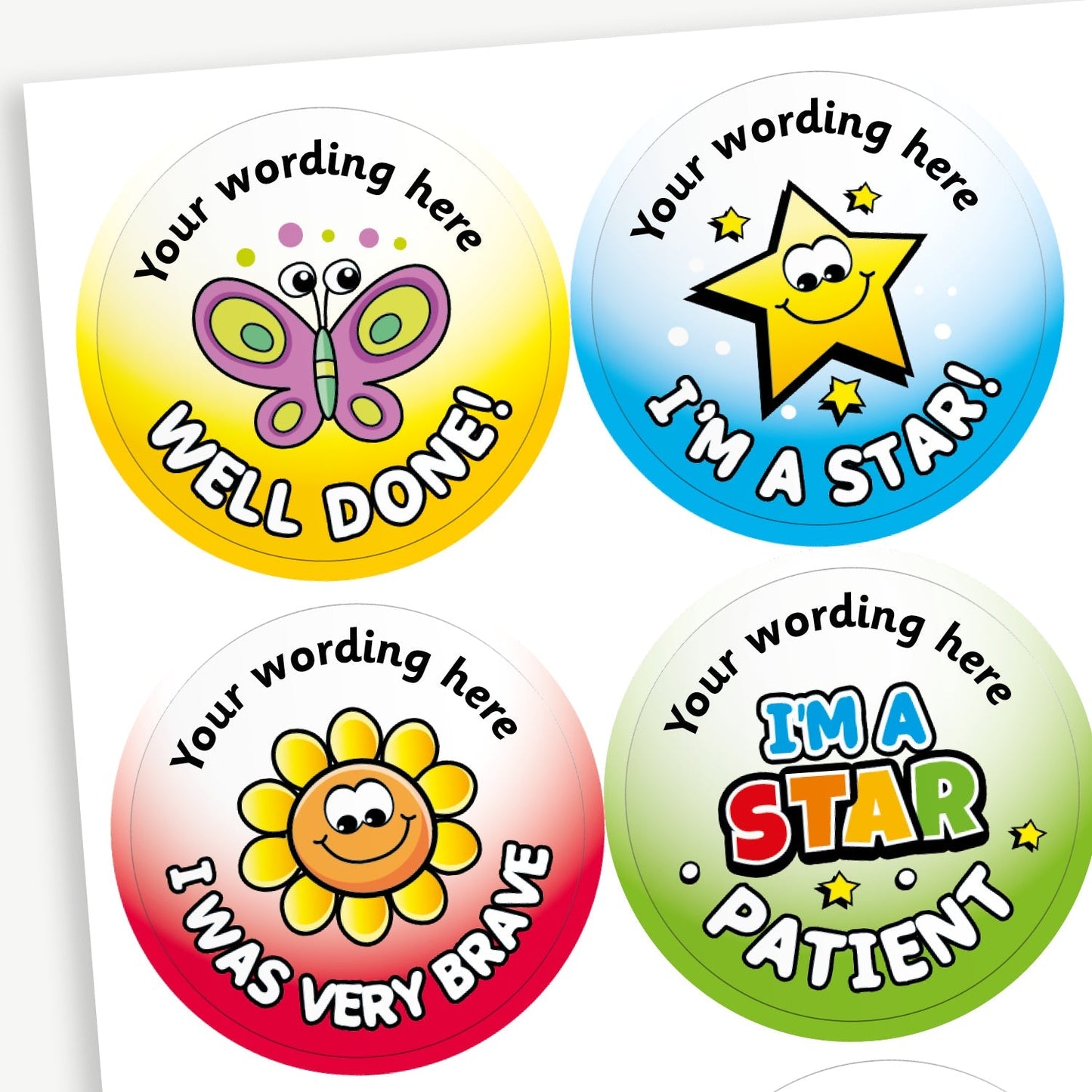 35 Personalised Healthcare Stickers - 37mm