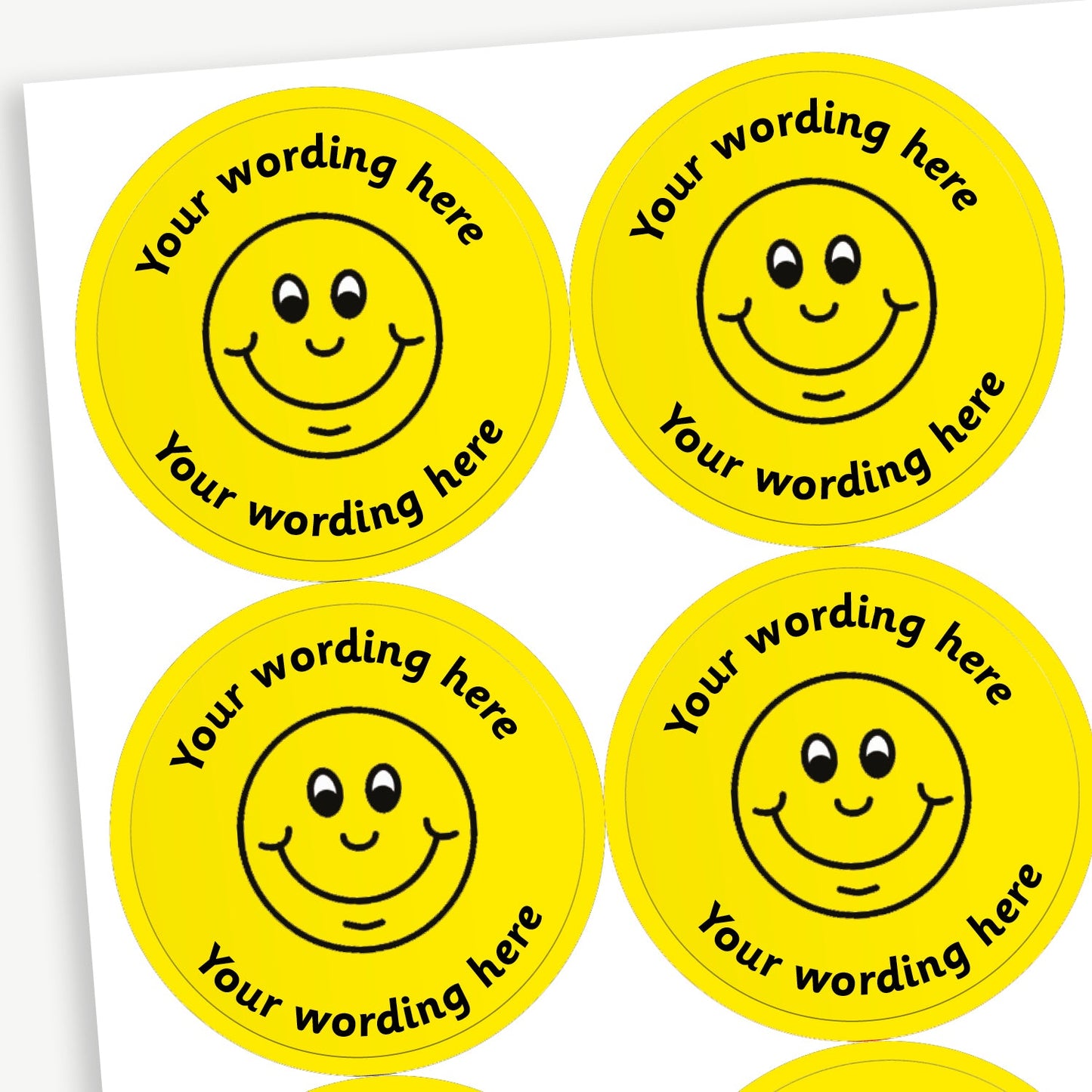 35 Personalised Smile Stickers - 37mm