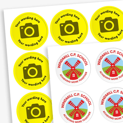 70 Upload Your Own Image Stickers - 25mm