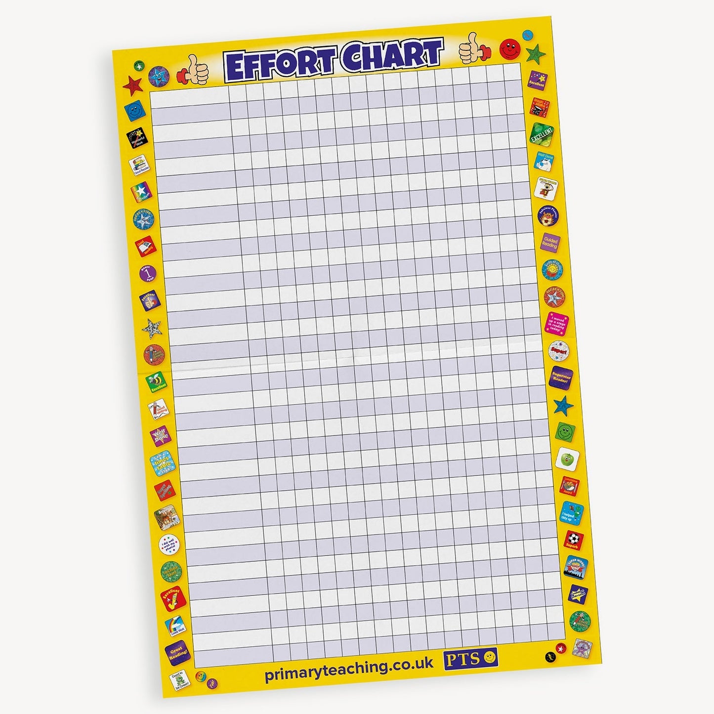 Sticker Collector Effort Chart Poster - Yellow - A2