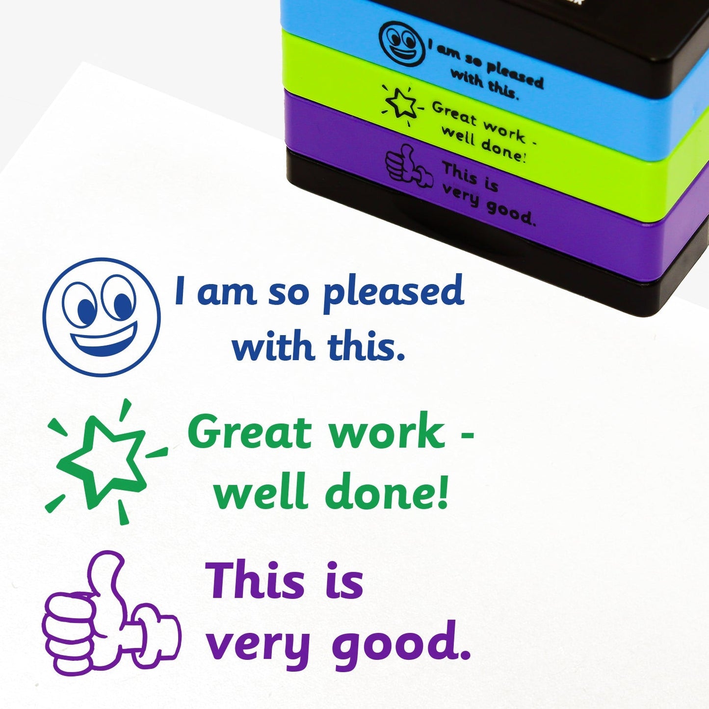3 Assorted Marking Feedback Stakz Stampers - 44 x 13mm