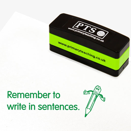 Remember to Write in Sentences Stakz Stamper - Green - 44 x 13mm