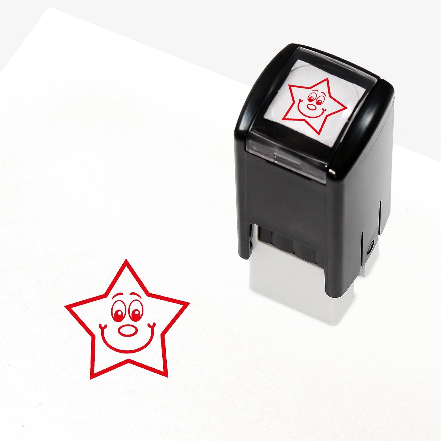 Mini Smiley Star Stamper - Red - 10mm