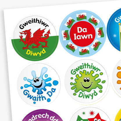 20 Welsh Praise Stickers - 32mm