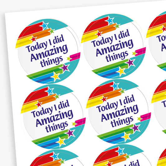 20 Today I Did Amazing Things Stickers - 32mm