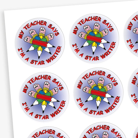 Star Writer Pencils Stickers - 32mm