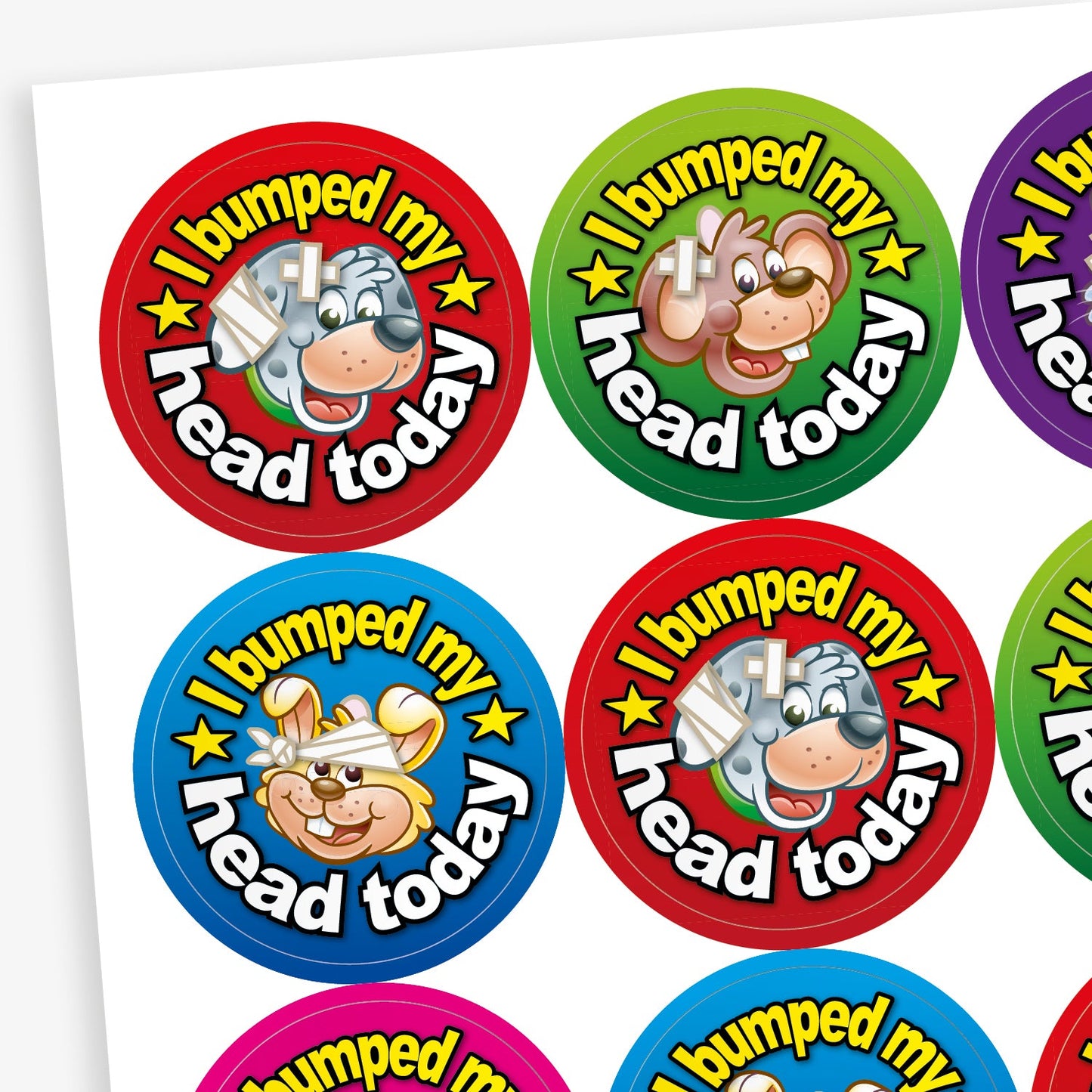 I Bumped My Head Today Stickers - 32mm