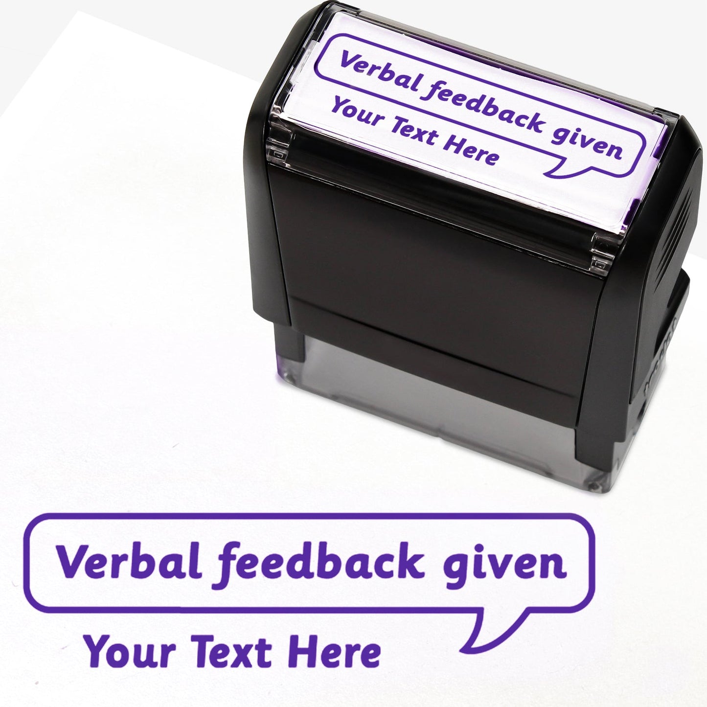 Personalised Verbal Feedback Given Stamper - 59 x 21mm