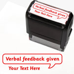 Personalised Verbal Feedback Given Stamper - 59 x 21mm