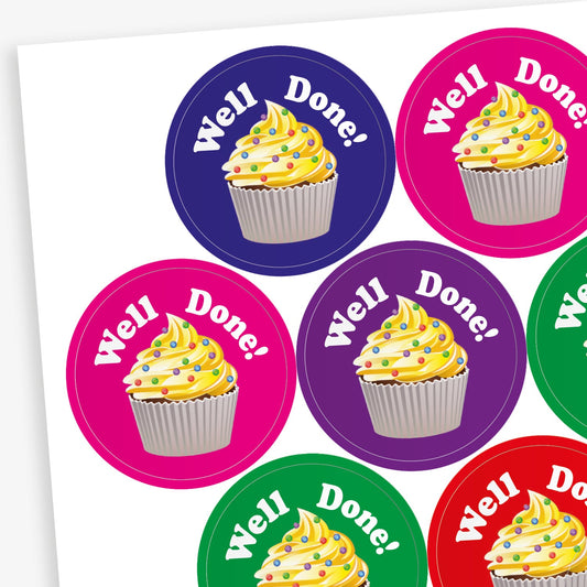 45 Vanilla Scented Cupcake Stickers - 32mm