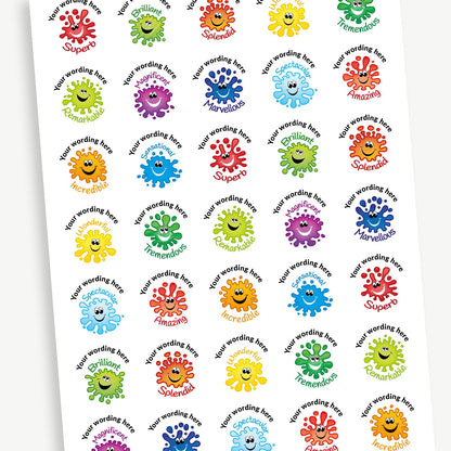 Personalised Jellybean Scented Splash Stickers - 37mm