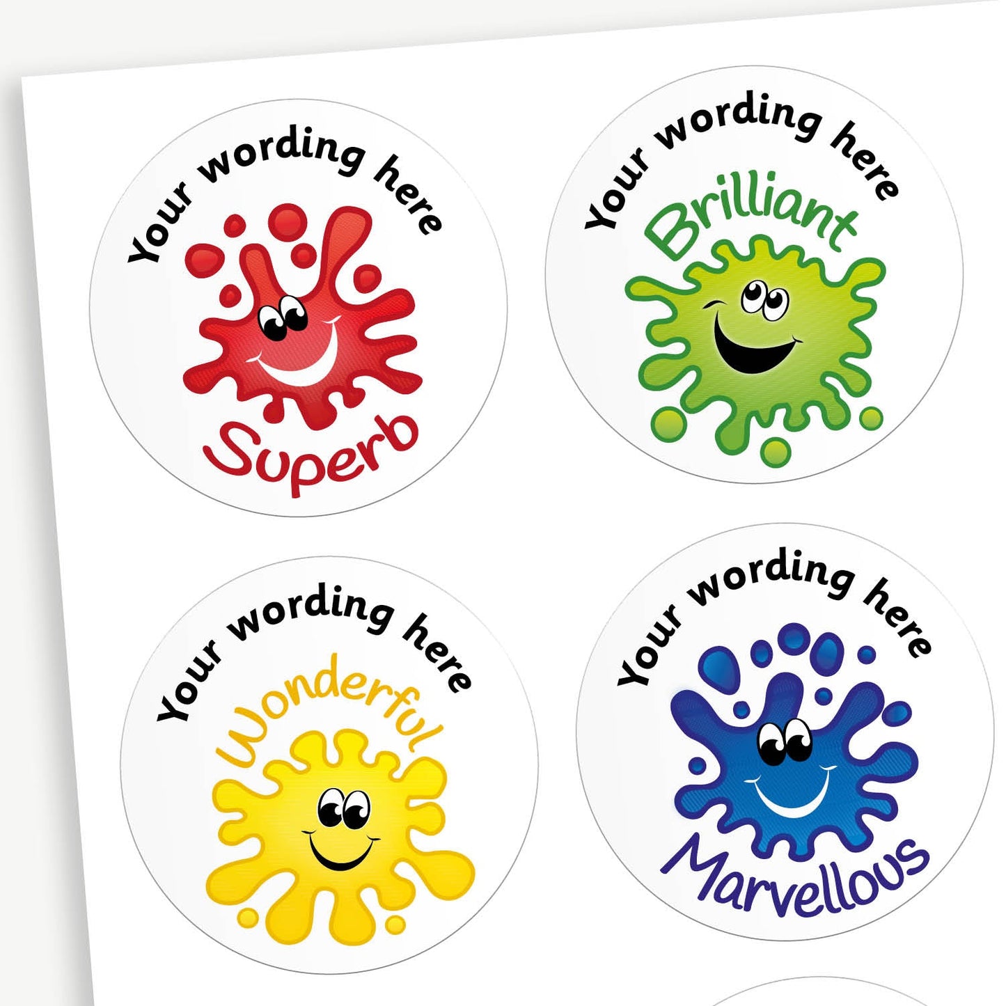 Personalised Jellybean Scented Splash Stickers - 37mm