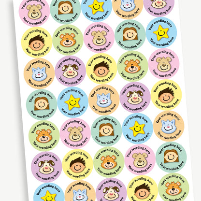 Personalised Sweet Shop Scented Smiley Face Stickers - 37mm