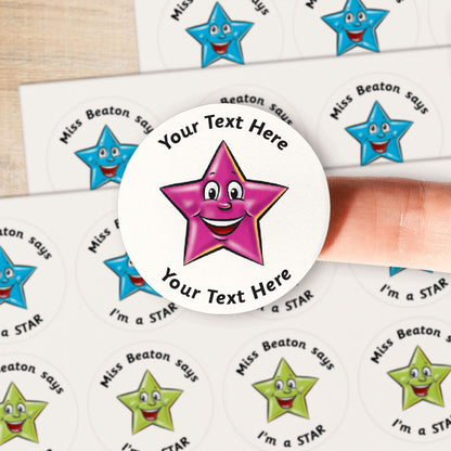 Personalised Jellybean Scented Star Stickers - 37mm
