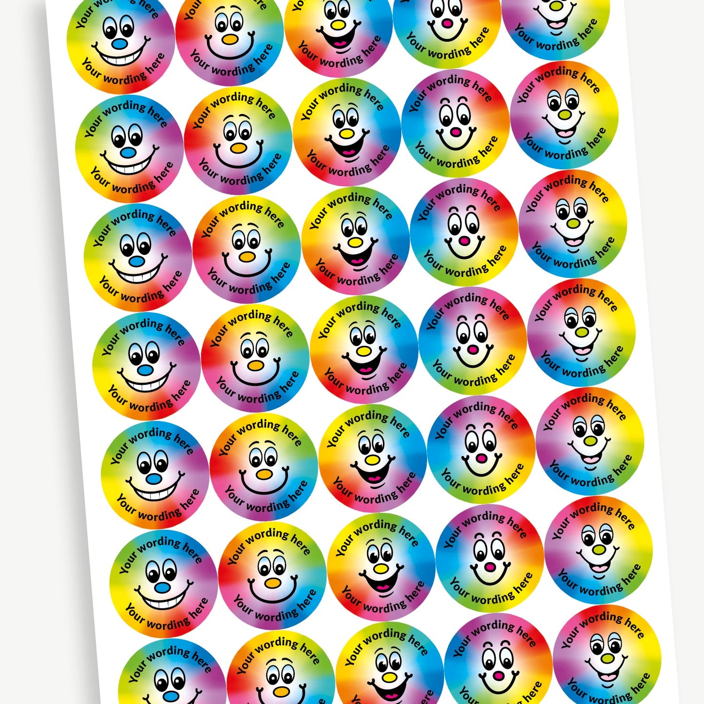 Personalised Sweet Shop Scented Rainbow Smile Stickers - 37mm