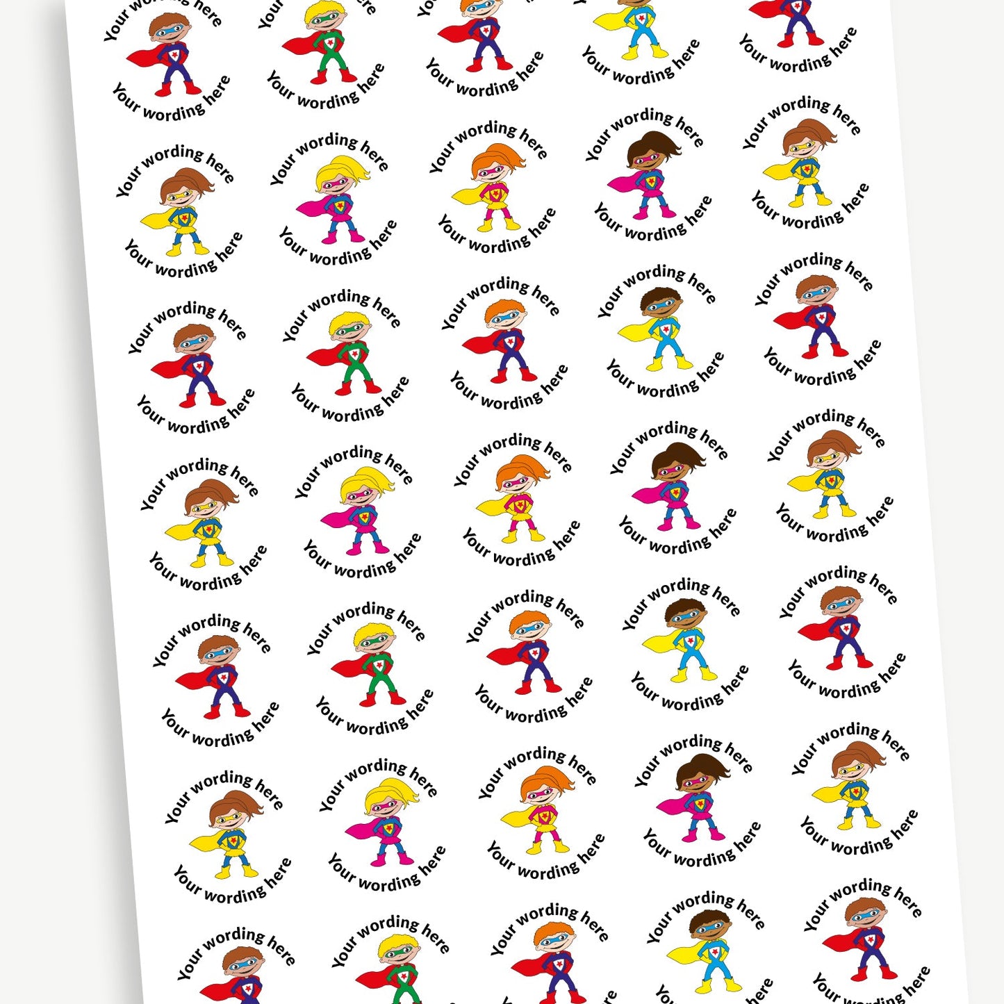 Personalised Sherbet Scented Super Hero Stickers - 37mm